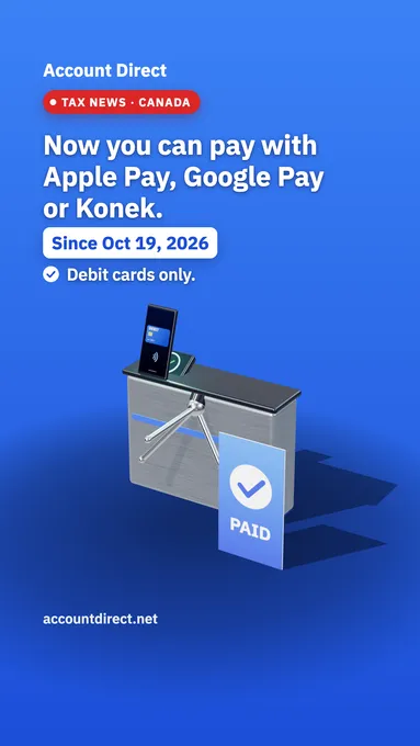 Can you pay the CRA with Apple Pay, Google Pay or Konek?