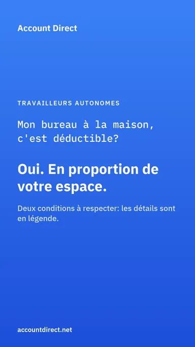 Mon bureau à la maison est-il déductible?