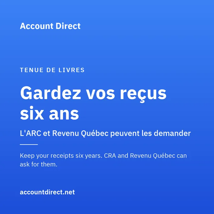 How long do I have to keep my receipts and records?