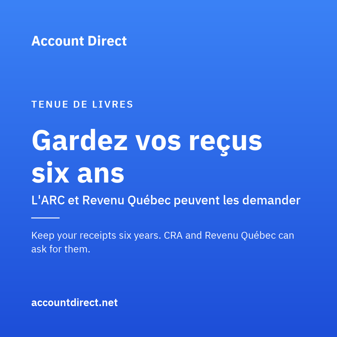 Combien de temps faut-il garder ses reçus et ses registres?