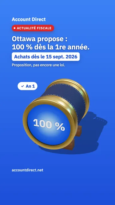 Déduire 100 % de vos équipements dès la 1re année?