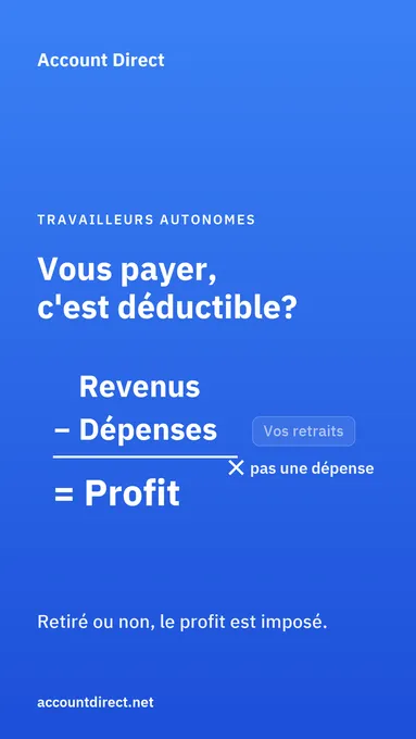 Vous payer, est-ce une dépense déductible?