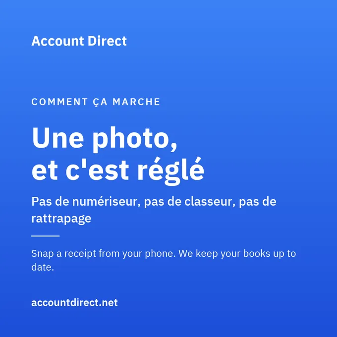 Une photo de reçu avec votre téléphone, et vos livres restent à jour